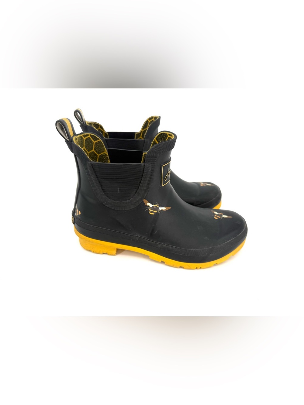 Joules Kids Black & Yellow Bee Short Rain Boots